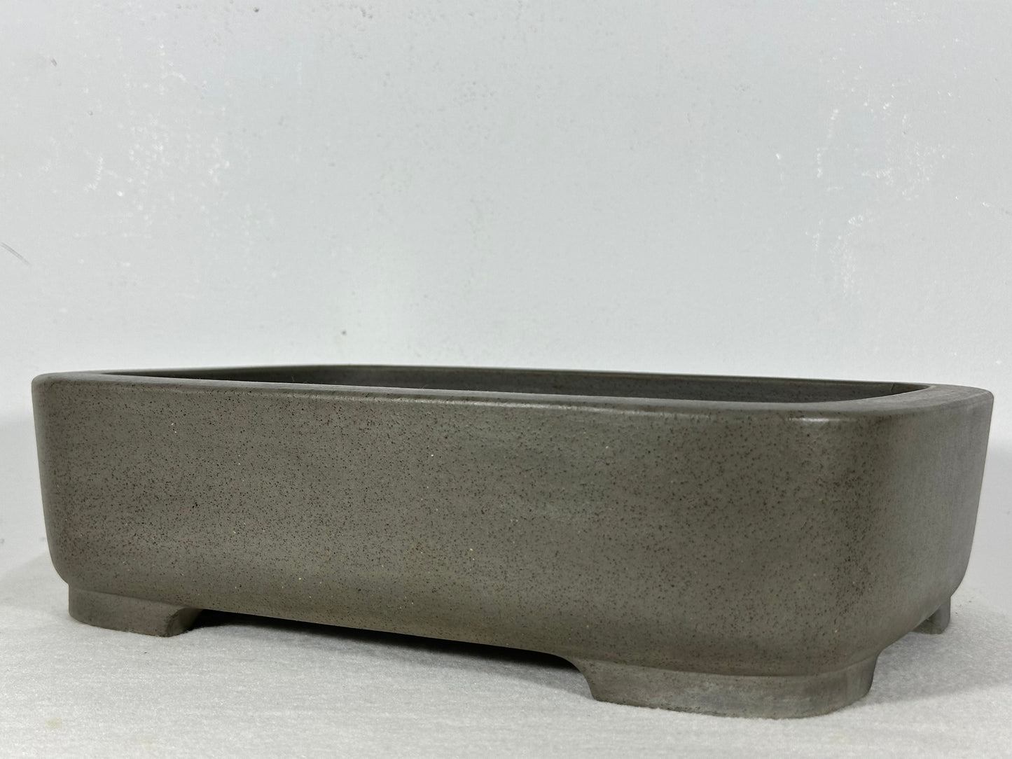 Preowned Japanese Tokoname Unglazed Rectangular Bonsai Pot Seizan - 13” By 9.5”