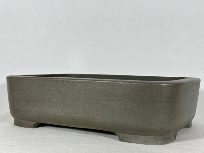 Preowned Japanese Tokoname Unglazed Rectangular Bonsai Pot Seizan - 13” By 9.5”
