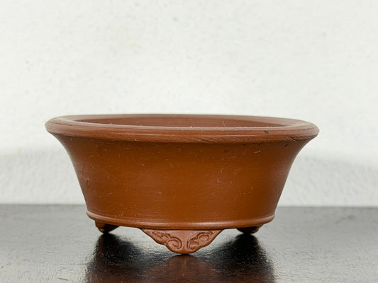 New Japanese Tokoname Unglazed Round Bonsai Pot Bigei - 2.75” By 1.25”