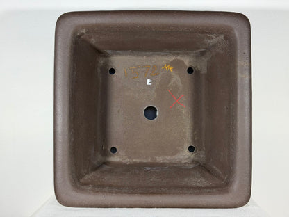 Preowned Japanese Tokoname Square Bonsai Pot Yammaki - 15” By 7”