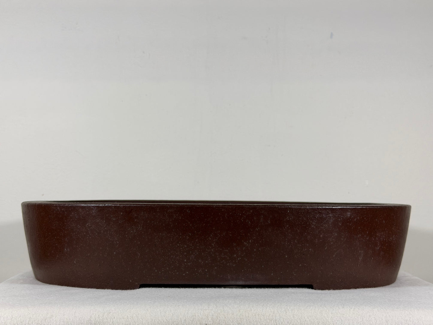 Preowned Japanese Tokoname Unglazed Oval Bonsai Pot Yamaaki - 16.25” By 12.75”