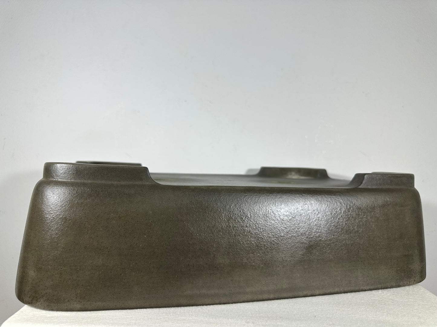 Preowned Japanese Tokoname Unglazed Rectangular Bonsai Pot Seizan - 19” By 13.75”