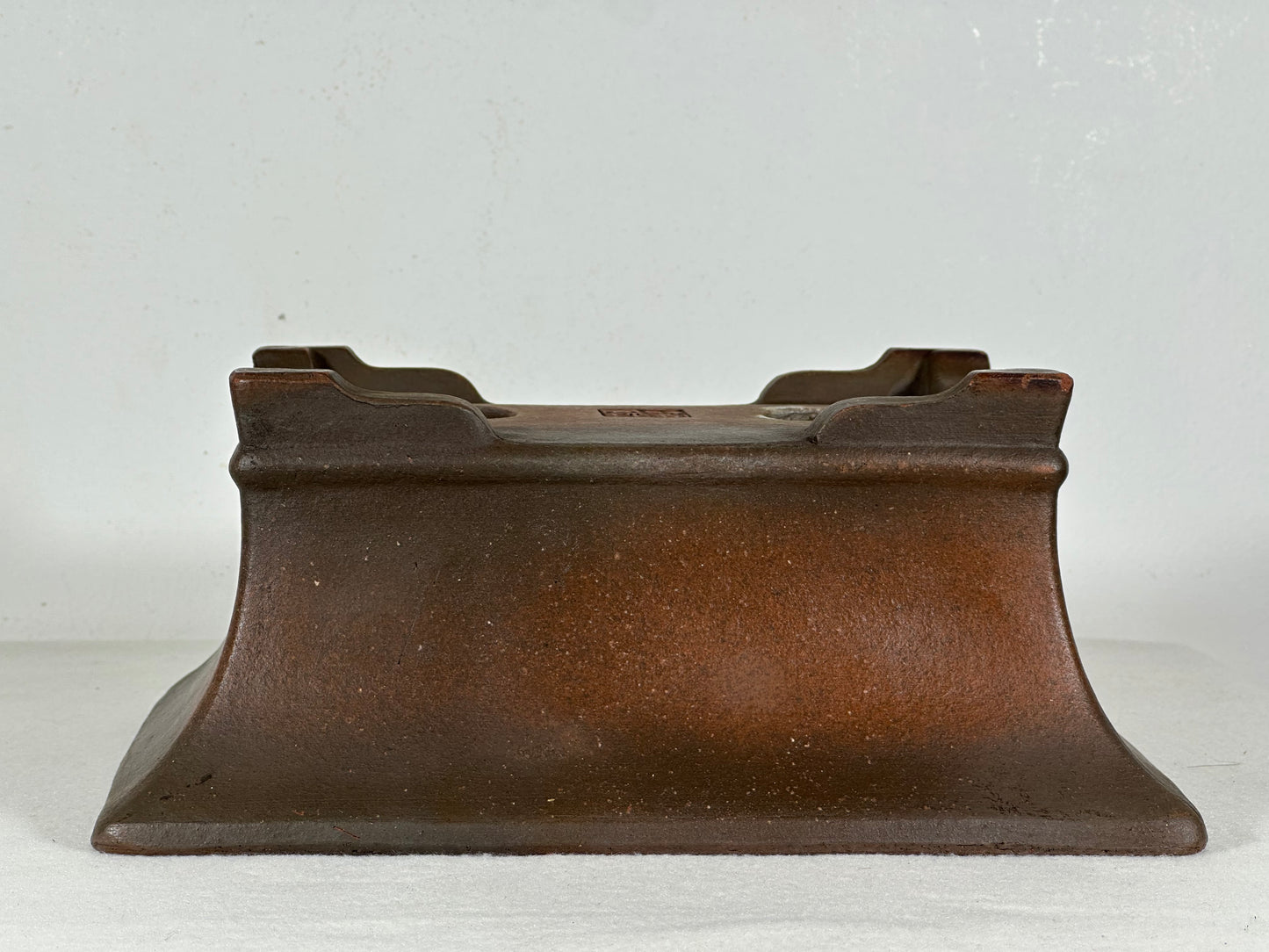 Preowned Japanese Tokoname Rectangular Bonsai Pot Zennigou - 9.75” By 7.25”