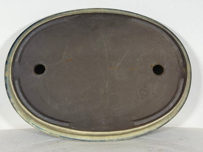 Preowned Japanese Tokoname Glazed Shallow Oval Bonsai Pot - 13.5” By 10”