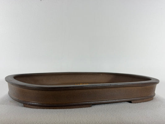 Preowned Japanese Tokoname Unglazed Rectangular Shallow Bonsai Pot Seizan - 15.25” By 11”