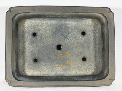 Preowned Vintage Japanese Tokoname Unglazed Rectangular Bonsai Pot Aiba Koyo - 15” By 11.25”
