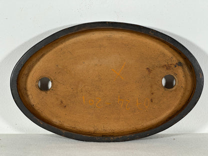 Preowned Japanese Tokoname Unglazed Oval Shallow Bonsai Pot - 10.25” By 6.5”