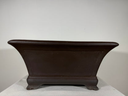 Preowned Japanese Tokoname Square Bonsai Pot Yammaki - 15” By 7”
