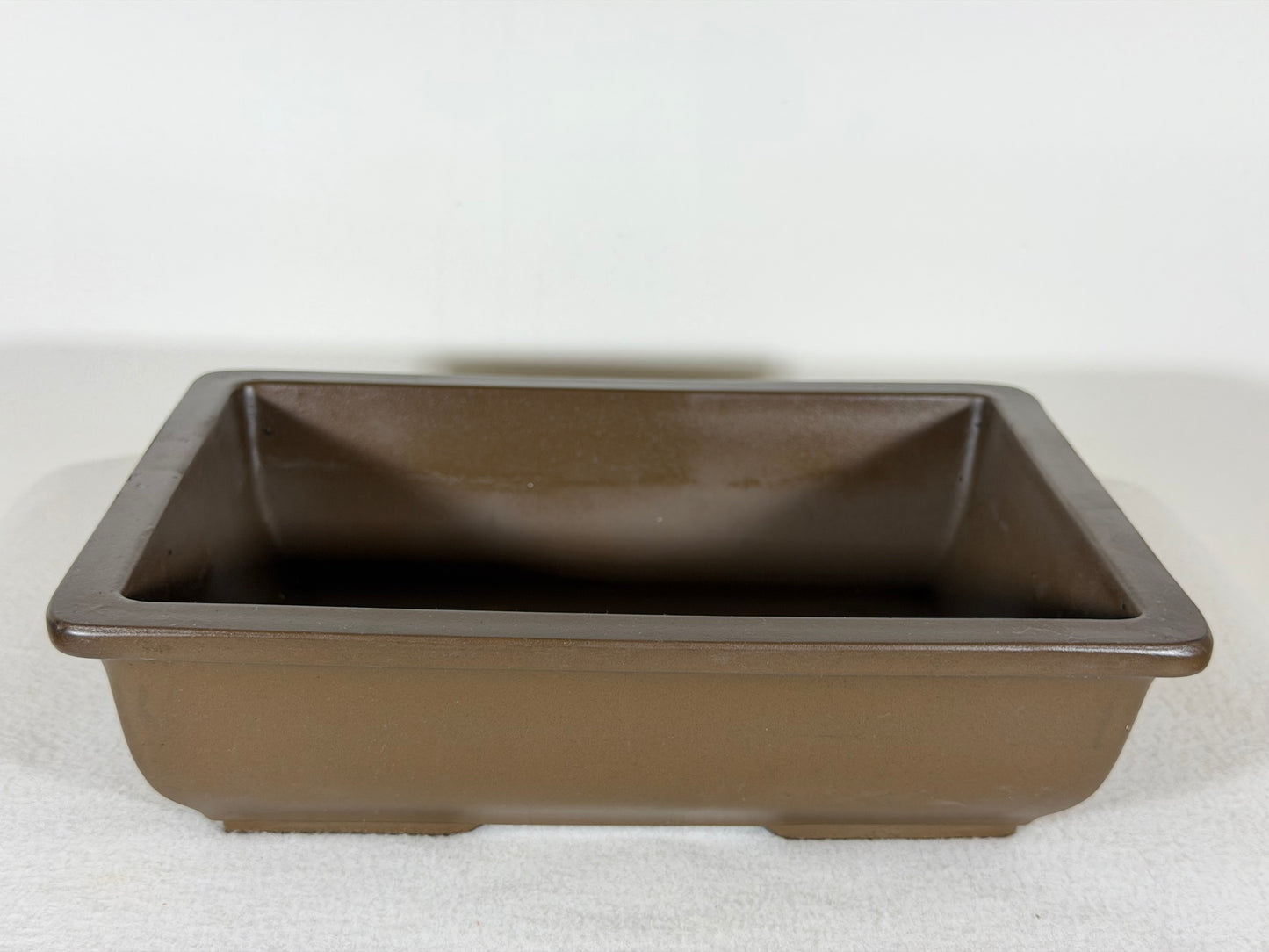 Preowned Japanese Tokoname Unglazed Rectangular Bonsai Pot - 10.5” By 7.75”