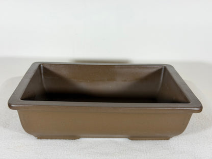 Preowned Japanese Tokoname Unglazed Rectangular Bonsai Pot - 10.5” By 7.75”
