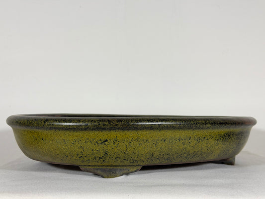 Preowned Japanese Tokoname Oval Bonsai Pot Reiho - 15.25” By 11.5”