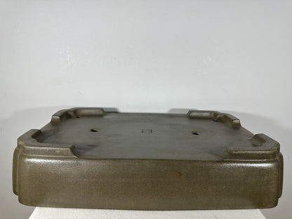 Preowned Japanese Tokoname Unglazed Rectangular Bonsai Pot Seizan - 22” By 14.25”