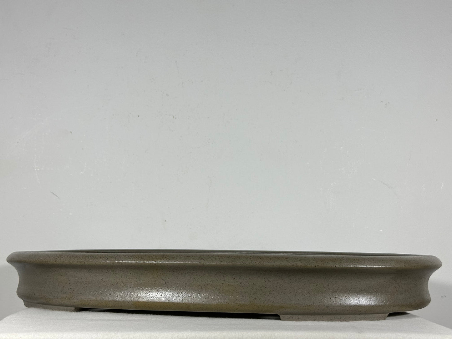 Preowned Japanese Tokoname Unglazed Oval Shallow Bonsai Pot Seizan - 20.5” By 14.75”