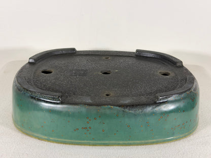 Preowned Japanese Tokoname Rectangular Bonsai Pot Aiba Koyo - 11” By 9”