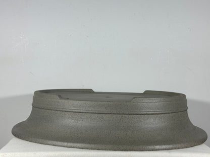 Preowned Japanese Tokoname Unglazed Oval  Bonsai Pot Seizan - 19” By 16”