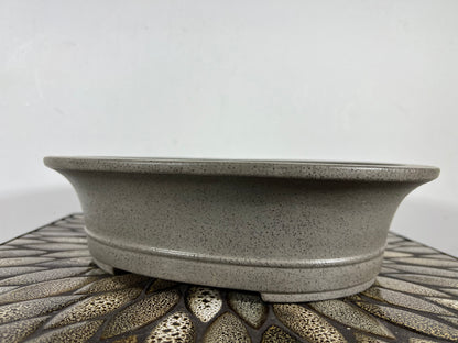 Preowned Japanese Tokoname Unglazed Oval Bonsai Pot Seizan - 11.5” By 9.75”