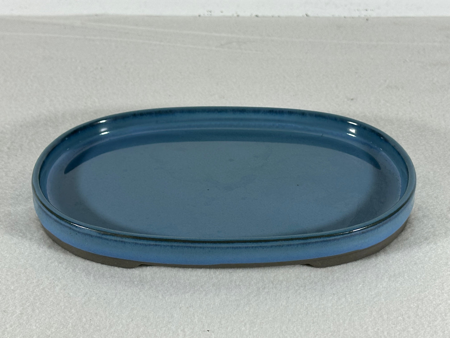 New Japanese Glazed Suiban for Suiseki Bonsai Harumatsu - 7 3/8” By 4 7/8”