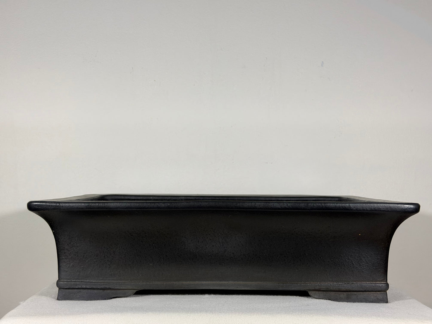 Preowned Japanese Tokoname Unglazed Rectangular Bonsai Pot Kizan - 16.25” By 12.25”
