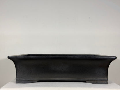 Preowned Japanese Tokoname Unglazed Rectangular Bonsai Pot Kizan - 16.25” By 12.25”