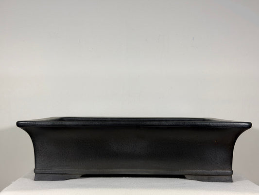 Preowned Japanese Tokoname Unglazed Rectangular Bonsai Pot Kizan - 16.25” By 12.25”