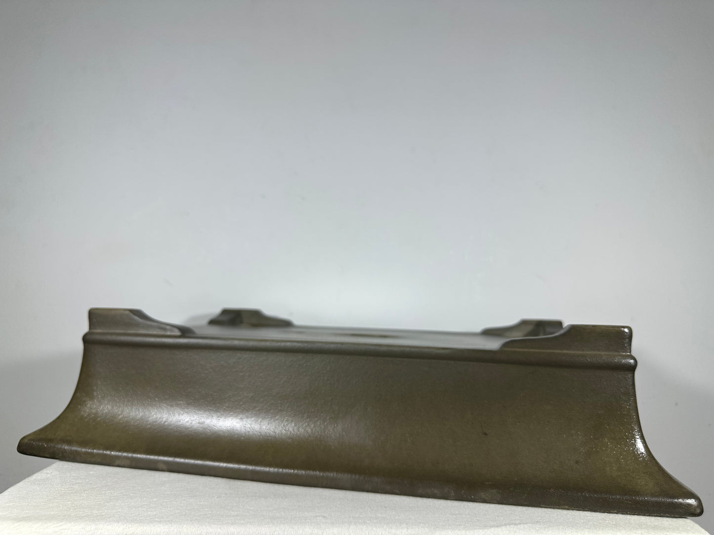 Preowned Japanese Tokoname Unglazed Rectangular Bonsai Pot Seizan - 18.5” By 13.5”