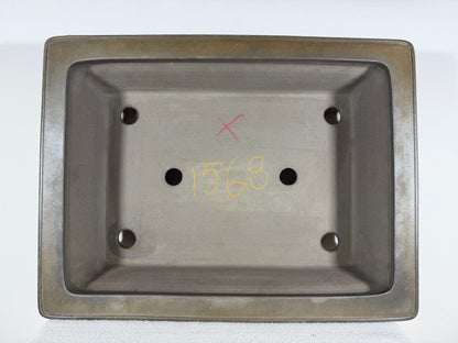 Preowned Japanese Tokoname Unglazed Rectangular Bonsai Pot Gyouzan Nakano - 18.5” x 14” x 4.5”