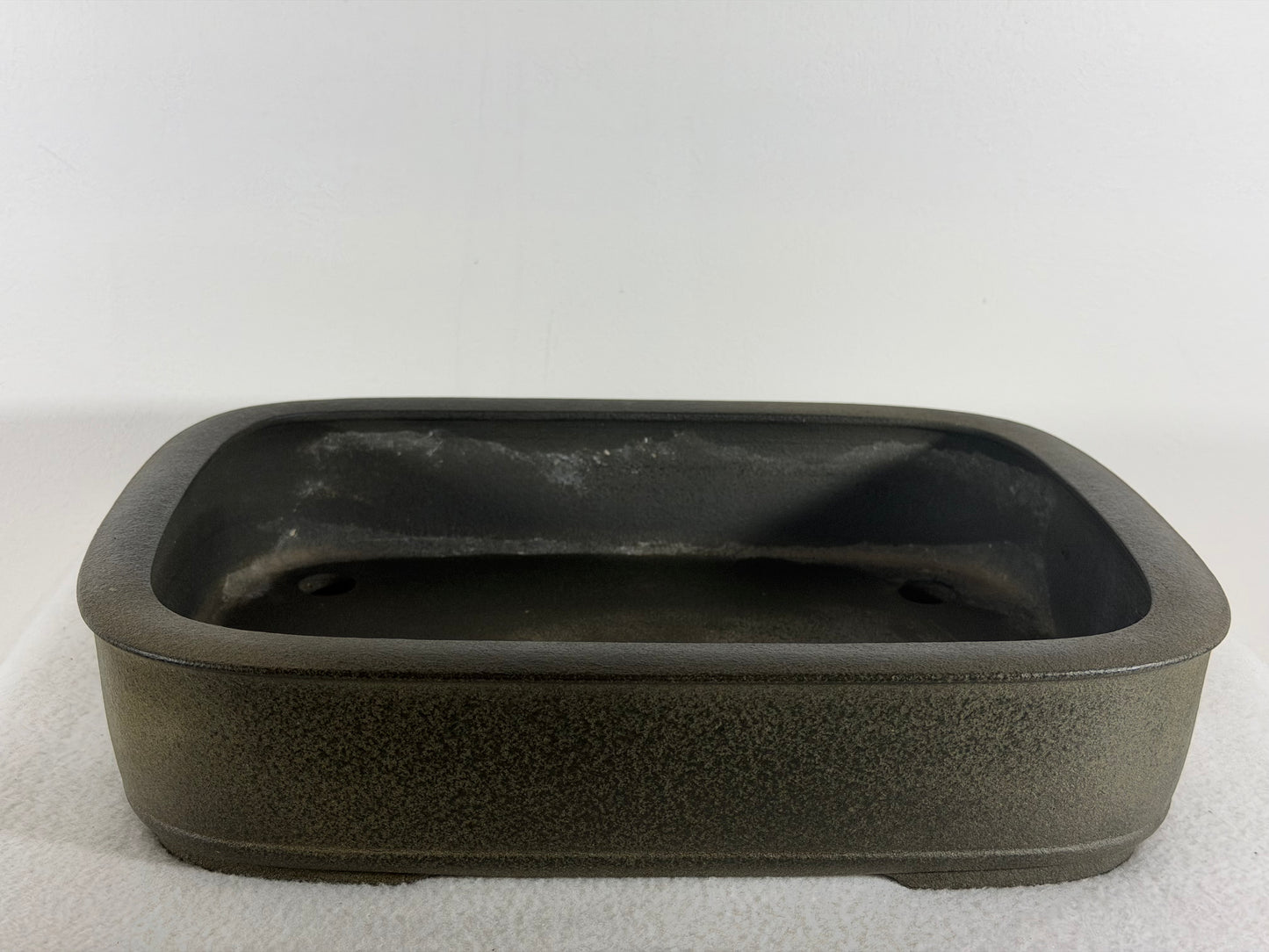 Preowned Vintage Japanese Tokoname Unglazed Rectangular Bonsai Pot Aiba Koyo - 12.5” By 10”