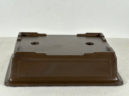 Preowned Japanese Tokoname Unglazed Rectangular Bonsai Pot - 8.75” By 6.25”