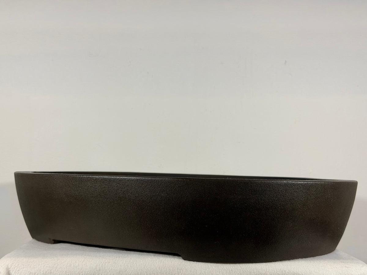 Preowned Japanese Tokoname Unglazed Oval Bonsai Pot Yamaaki - 19.75” x 16.25” x 3.75”