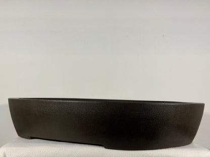 Preowned Japanese Tokoname Unglazed Oval Bonsai Pot Yamaaki - 19.75” x 16.25” x 3.75”
