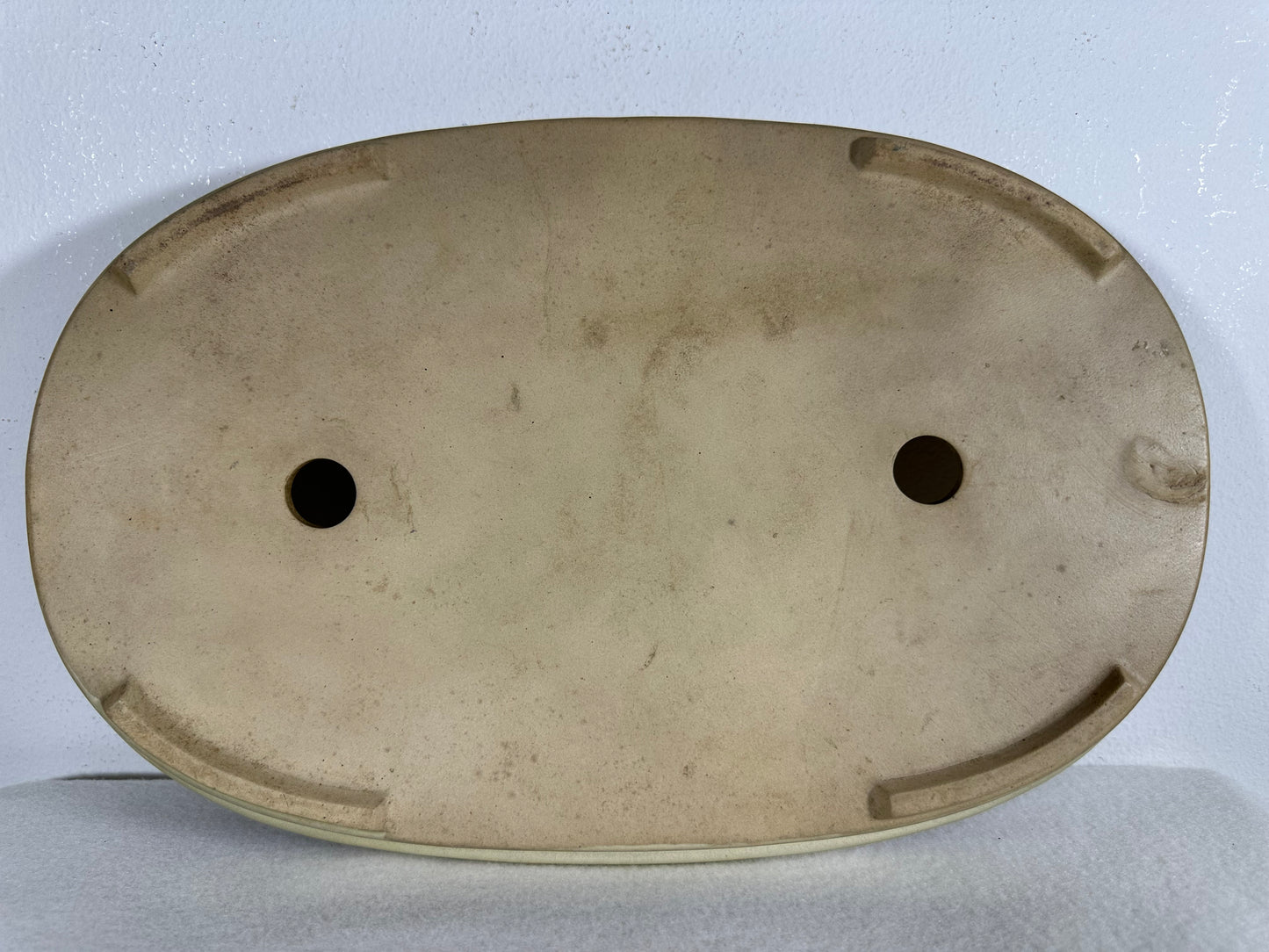 Preowned Japanese Glazed Oval Shallow Bonsai Pot - 13.25” By 8.5”