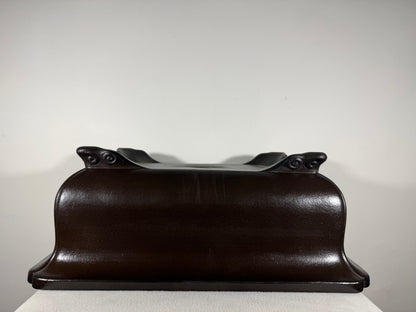 Preowned Japanese Tokoname Unglazed Rectangular Bonsai Pot Keizan - 18.5” x 13.75” x 7.25”