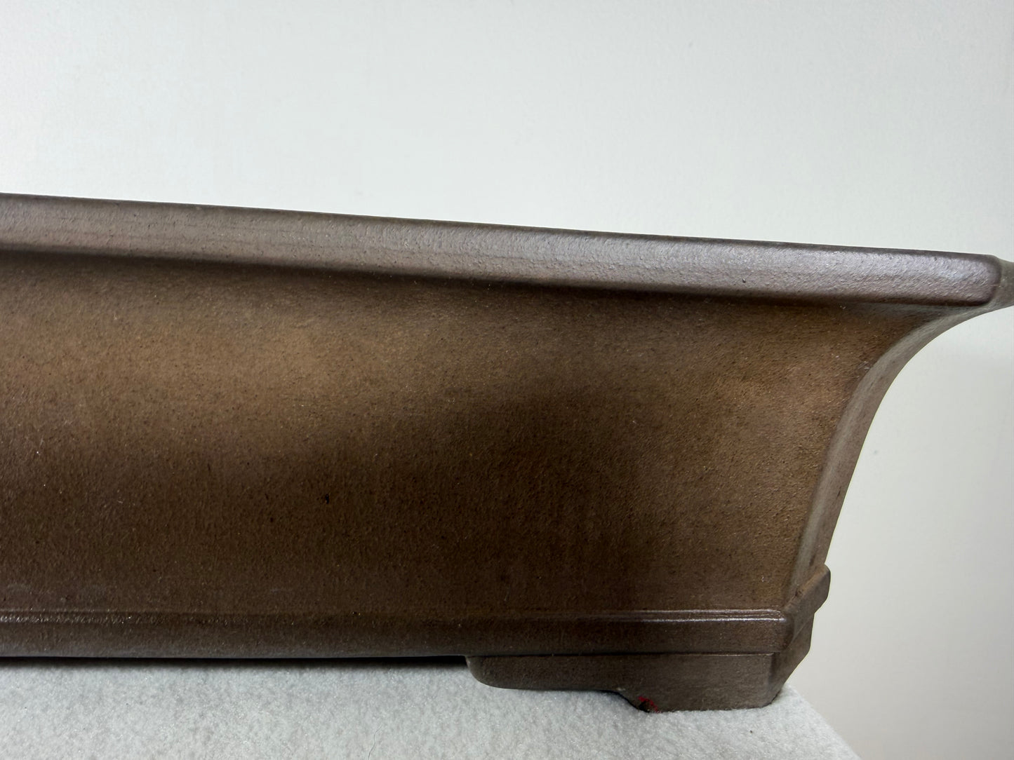 Preowned Japanese Tokoname Unglazed Rectangular Bonsai Pot Gyouzan Nakano - 19.75” By 14.5”