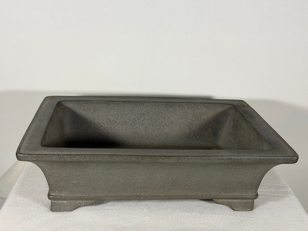 Preowned Japanese Tokoname Rectangular Bonsai Pot Seizan - 14” By 10.25”