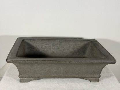 Preowned Japanese Tokoname Rectangular Bonsai Pot Seizan - 14” By 10.25”