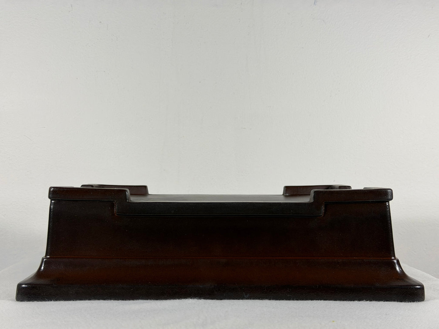 Preowned Japanese Tokoname Unglazed Rectangular Bonsai Pot Yamaaki - 12.5” By 9”
