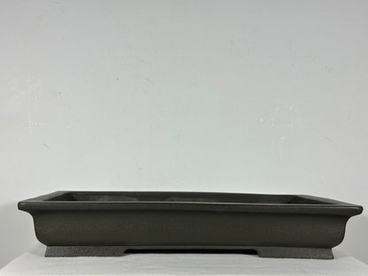 Preowned Japanese Tokoname Unglazed Rectangular Shallow Bonsai Pot Seizan - 16” By 10”