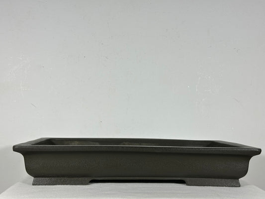 Preowned Japanese Tokoname Unglazed Rectangular Shallow Bonsai Pot Seizan - 16” By 10”