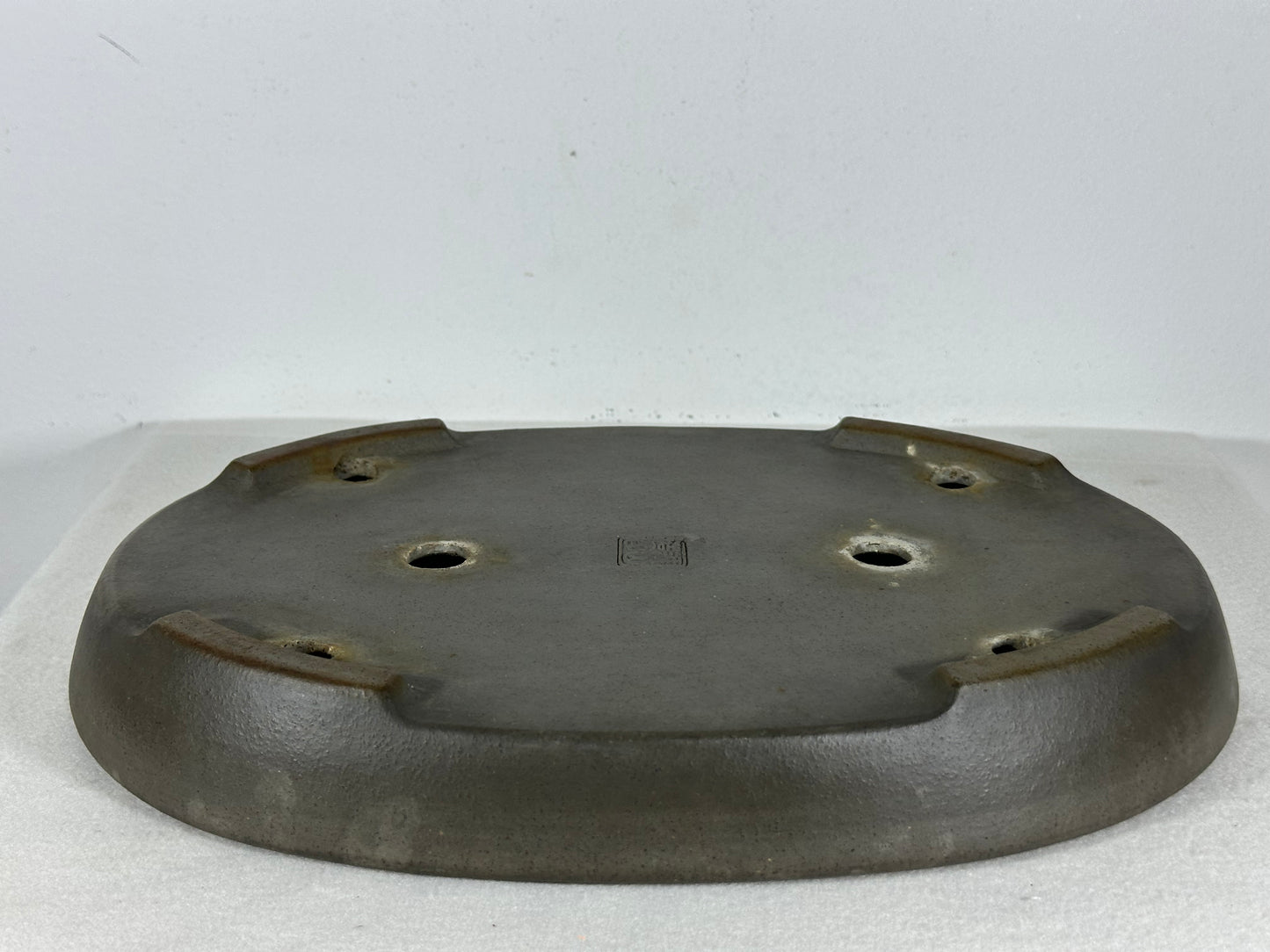 Preowned Japanese Tokoname Unglazed Shallow Oval Bonsai Pot Seizan - 12.75” By 9”
