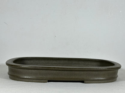 Preowned Japanese Tokoname Unglazed Rectangular Shallow Bonsai Pot Seizan - 12.25” By 9”