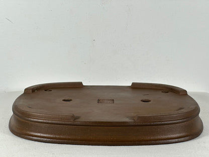 Preowned Japanese Tokoname Unglazed Rectangular Shallow Bonsai Pot Seizan - 12.25” By 9.25”