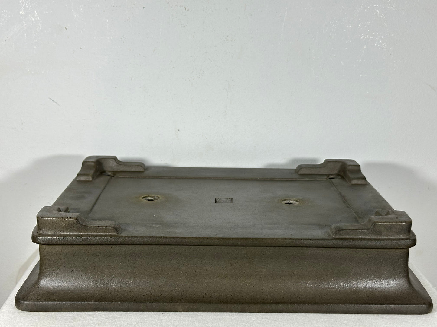 Preowned Japanese Tokoname Unglazed Rectangular Bonsai Pot Seizan - 15.25” By 11.25”