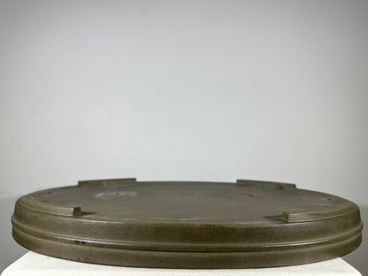 Preowned Japanese Tokoname Unglazed Oval Shallow Bonsai Pot Seizan - 24.25” By 17.25”