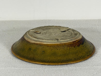 Preowned Japanese Tokoname Glazed Nanban Style Bonsai Pot Nihei - 5.75” By 1.25”