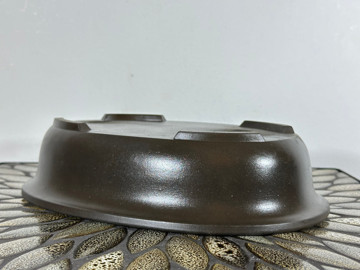 Preowned Japanese Tokoname Unglazed Oval Bonsai Pot - 10.75” By 7.75”