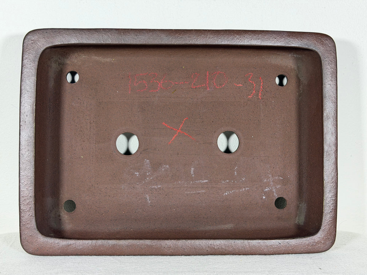 Preowned Japanese Tokoname Unglazed Rectangular Bonsai Pot Yamaaki - 12.5” By 9”