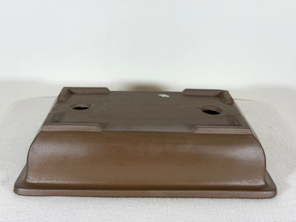 Preowned Japanese Tokoname Unglazed Rectangular Bonsai Pot - 10.5” By 7.25”