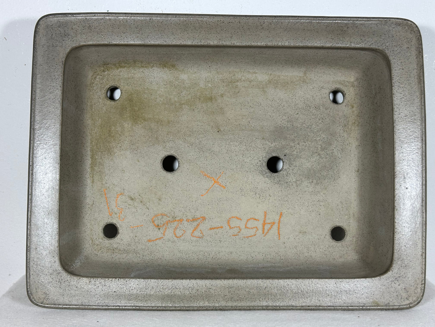 Preowned Japanese Tokoname Unglazed Rectangular Bonsai Pot Seizan - 13.75” By 10.25”