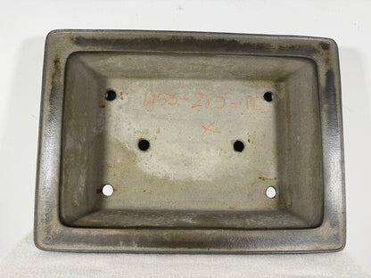 Preowned Japanese Tokoname Unglazed Rectangular Bonsai Pot Seizan - 14.75” By 10.75”
