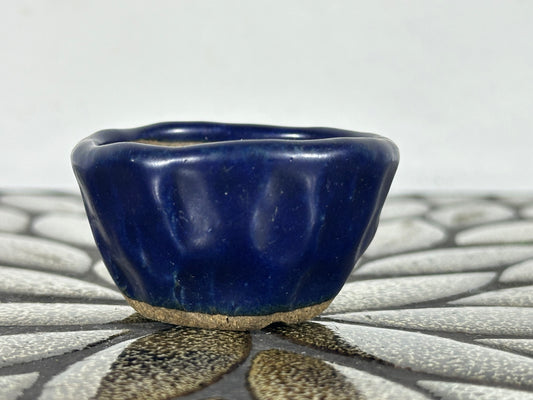 Preowned Japanese Tokoname Glazed Round Bonsai Pot Roman - 2 1/8” By 1.25”